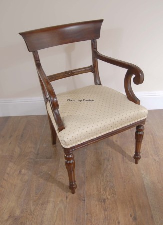Code: CS 253-M Name: Regency Star Chair Carver Size: W=55 x D=45 x H=90 cm Wood: Solid Mahogany With beautiful upholstery or on request any other type/color of upholstery.
